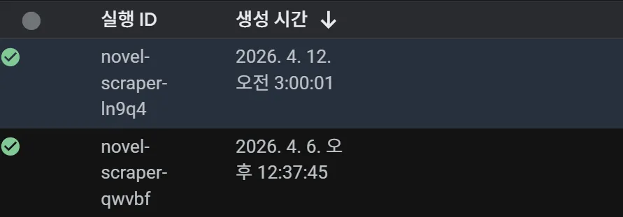 GCP Cloud Scheduler 실행 로그